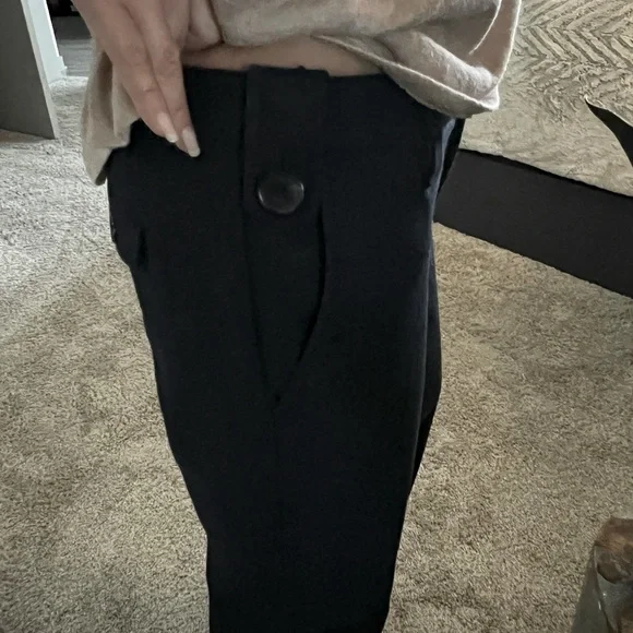 LOFT | Pants & Jumpsuits | Loft Navy Wool Lined Dress Pants With Button  Accents Sz | Poshmark
